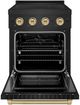 ZLINE Autograph Edition Paramount 24" Black Stainless Steel Pro Style Induction Range with Champagne Bronze Accents-1