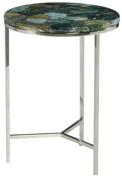 Steve Silver Co. Foster Green Chairside Table with Chrome Base-1