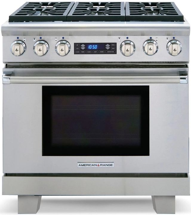 American Range Medallion Series 36" Stainless Steel Pro Style Gas Range-0