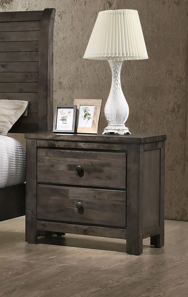 New Classic® Home Furnishings Blue Ridge 5-Piece Gray Queen Sleigh Bedroom Set Mirror, Chest, and Nightstand-2