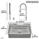 Forno Acqua MultiSINK Stainless Steel 10" Dual Mount 3-Level Workstation Sink with Faucet, Waterfall and Glass Rinser-1