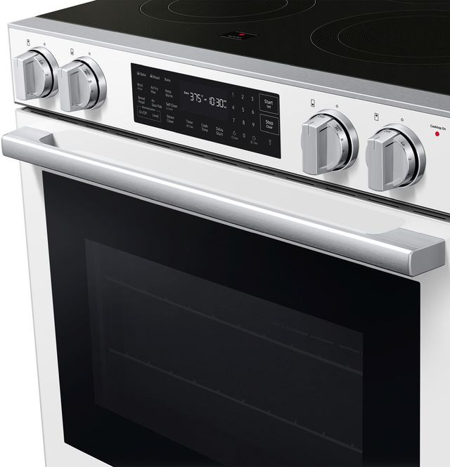 Samsung Bespoke 30" White Glass Smart Slide-In Electric Range with True Convection-4