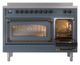Ilve® Nostalgie II Noblesse 48'' Blue Gray Pro Style Induction Range with Burnished Trim-4