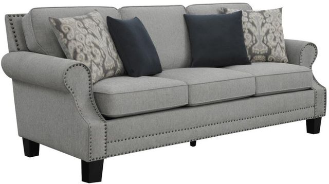 Coaster® Sheldon Grey Upholstered Sofa with Rolled Arms-0