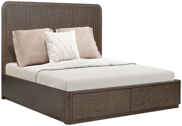Flexsteel® Athens Chocolate Brown Queen Panel Storage Bed-0