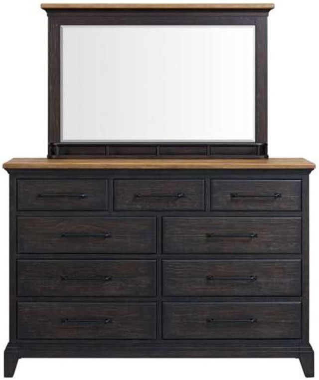 Elements International Montrose Espresso Dresser and Mirror-3