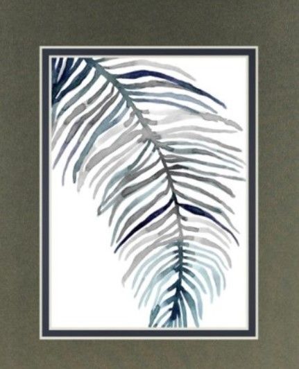 Classy Living Emma Scarvey Blue Feathered Palm II Wall Art-1