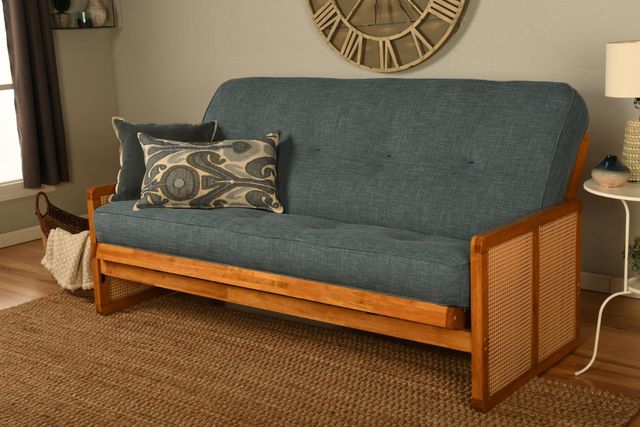 Kodiak Furniture Westport Linen Aqua/Honey Full Futon with Mattress-1