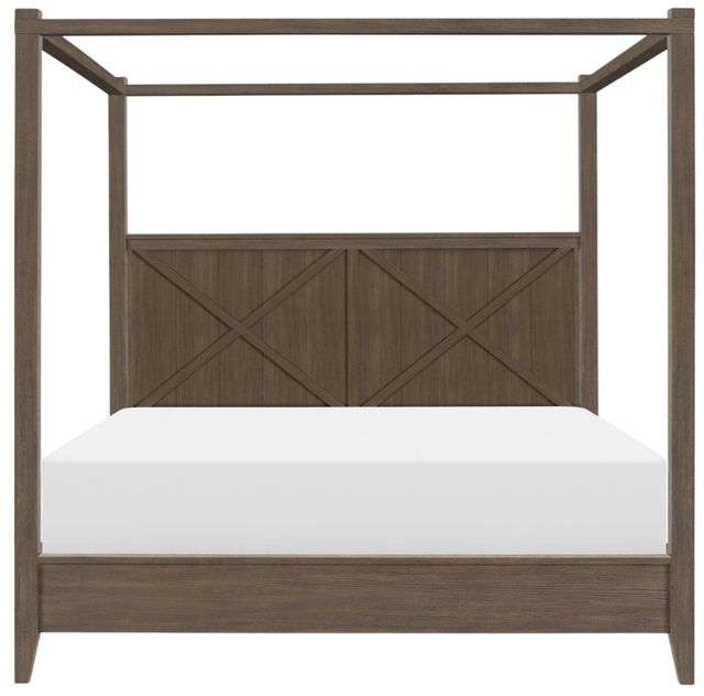 Legacy Classic XXX's and OOO's Cocoa California King Canopy Bed-1