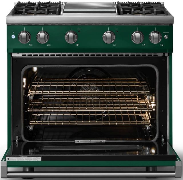 Viking® 5 Series 36" Ivy Pro Style Gas (LP) Range with Polished Chrome Trim-1