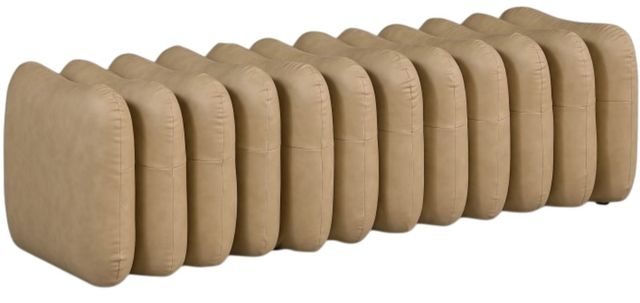 Meridian Furniture Atticus Tan Leather Upholstered Bench-0