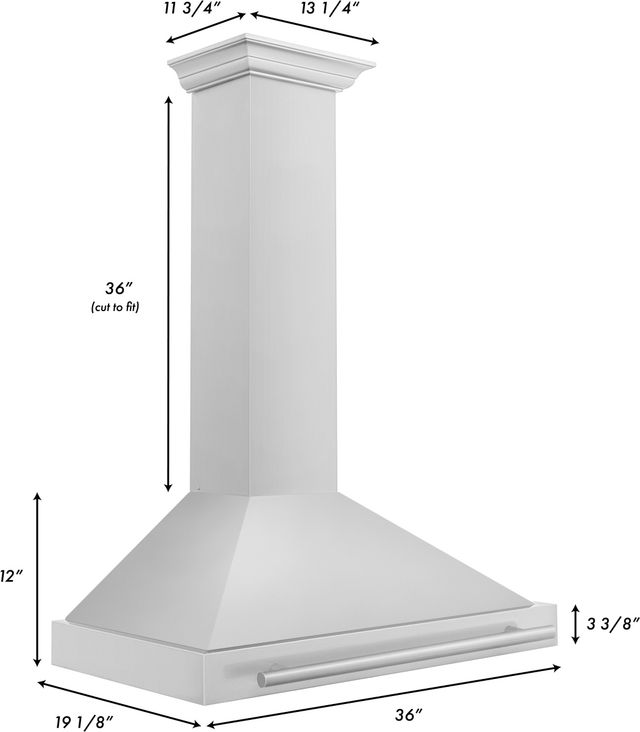 ZLINE 36" Stainless Steel Wall Mounted Range Hood -2