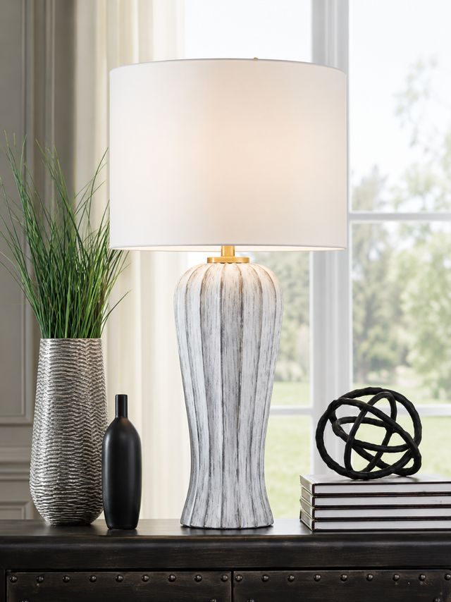 Signature Design by Ashley® Lanwell Antique Gray Poly Table Lamp-1