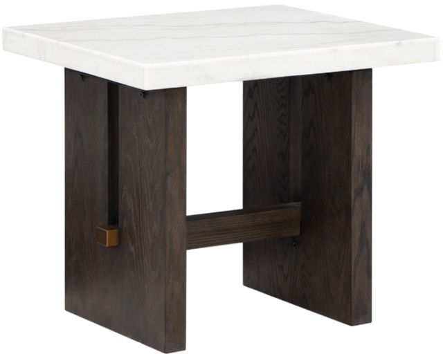 Signature Design by Ashley® Burkhaus White End Table with Dark Brown Base-0