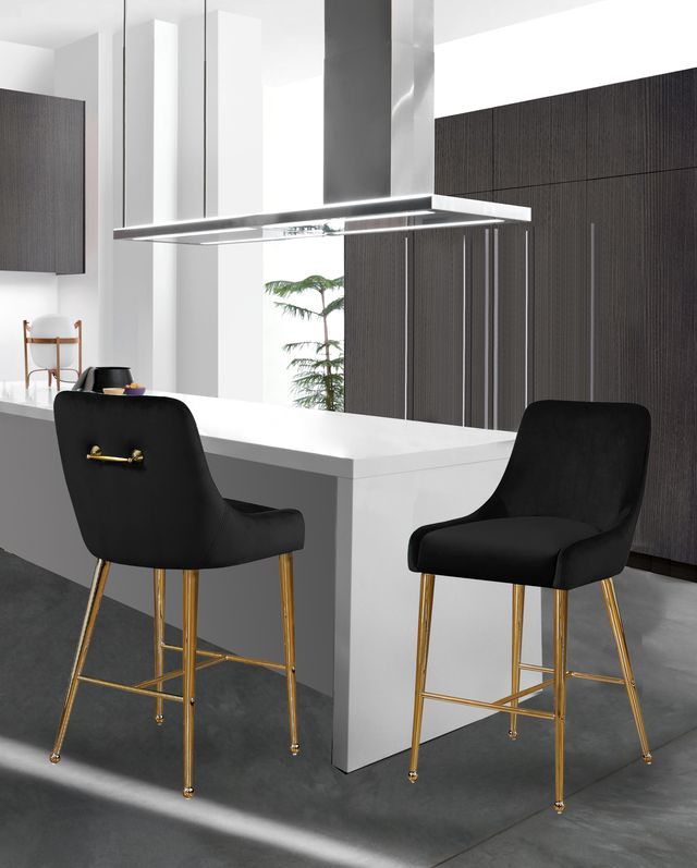 Meridian Furniture Owen Black Velvet Counter Stool-3
