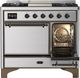Ilve® Majestic III 40" Stainless Steel Pro Style Dual Fuel Natural Gas Range with Solid Door and Burnished Trim-3