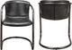 Moe's Home Collection Freeman 2-Piece Onyx Black Leather Dining Arm Chair Set-4