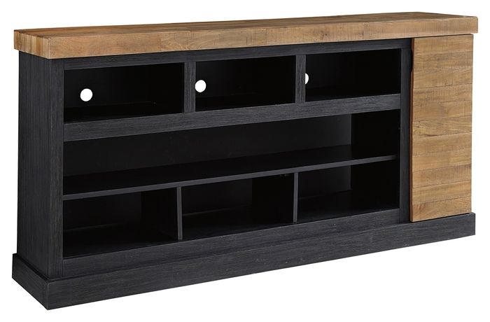 Tonnari Two-Tone Brown XL TV Stand w/ Fireplace