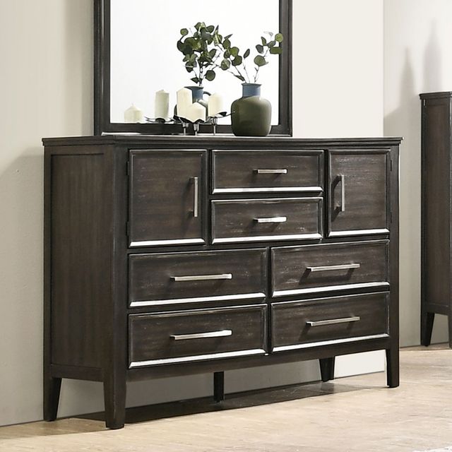 New Classic® Home Furnishings Andover Nutmeg 6-Drawer Dresser and Mirror Set-1