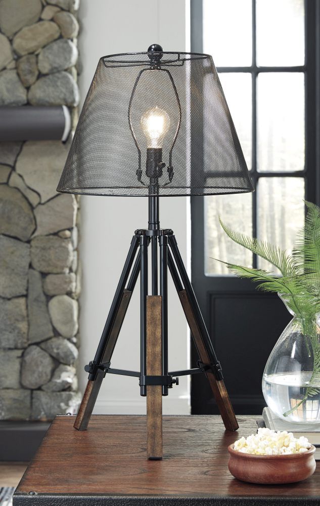 Signature Design by Ashley® Leolyn Black/Brown Metal Table Lamp-2