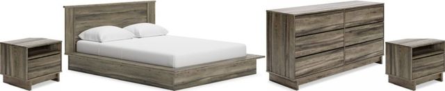 Signature Design by Ashley® Shallifer 4-Piece Brown Full Panel Bed Set-0