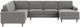 EQ3 Customizable Oskar 4-Piece Fabric U-Shape Right-Arm Facing Sofa Sectional and Chaise-2