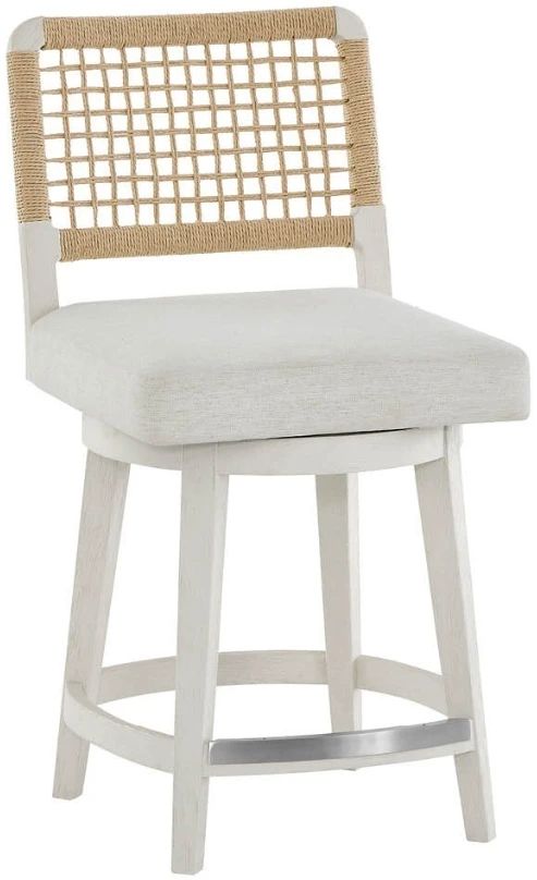 Universal Explore Home™ Oasis White Shoreline Swivel Counter Stool-0