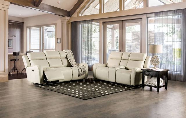 Furniture of America® Barclay 2-Piece Beige Power Reclining Sofa Set-0