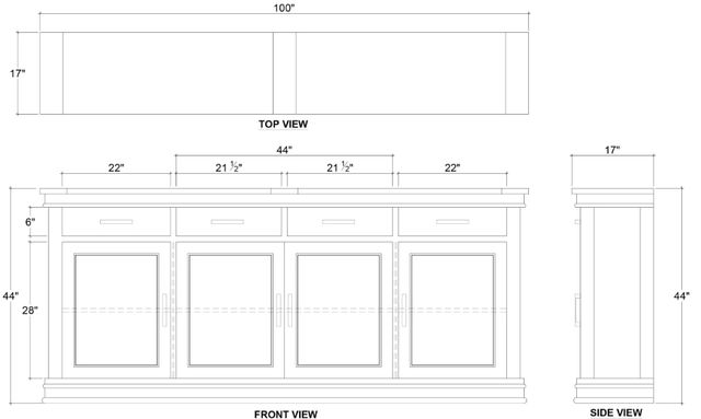 Bramble Customizable Williamson 4-Door Sideboard-1