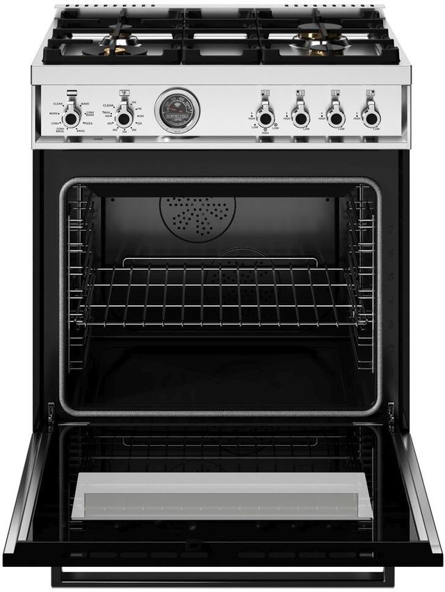 Bertazzoni Professional Series 30" Nero Pro Style Dual Fuel Range-1