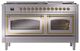 Ilve® Nostalgie II Noblesse 60'' Stainless Steel Pro Style Dual Fuel Range with Brass Trim-1