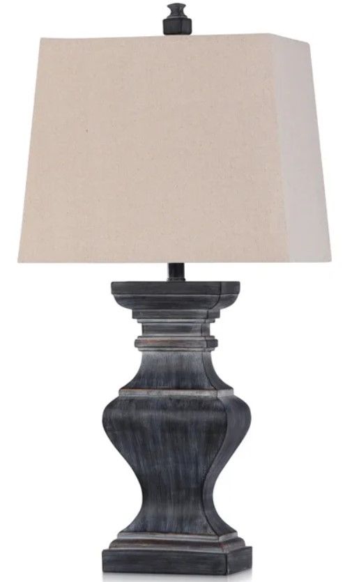Stylecraft Malta Beige/Distressed Black Table Lamp-0