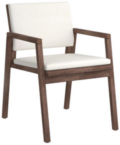 Flexsteel® Outdoor Nova 2-Piece Ivory/Dark Brown Arm Dining Chair