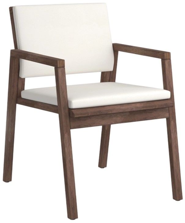 Flexsteel® Outdoor Nova 2-Piece Ivory/Dark Brown Arm Dining Chair-0