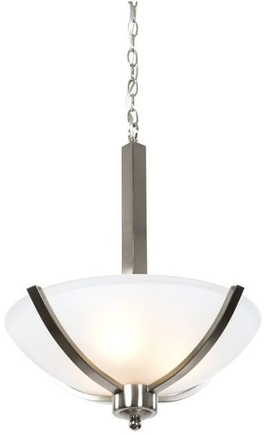 YHD Alta Peak Acid Washed/Satin Steel 3-Light Bowl Chandelier-3