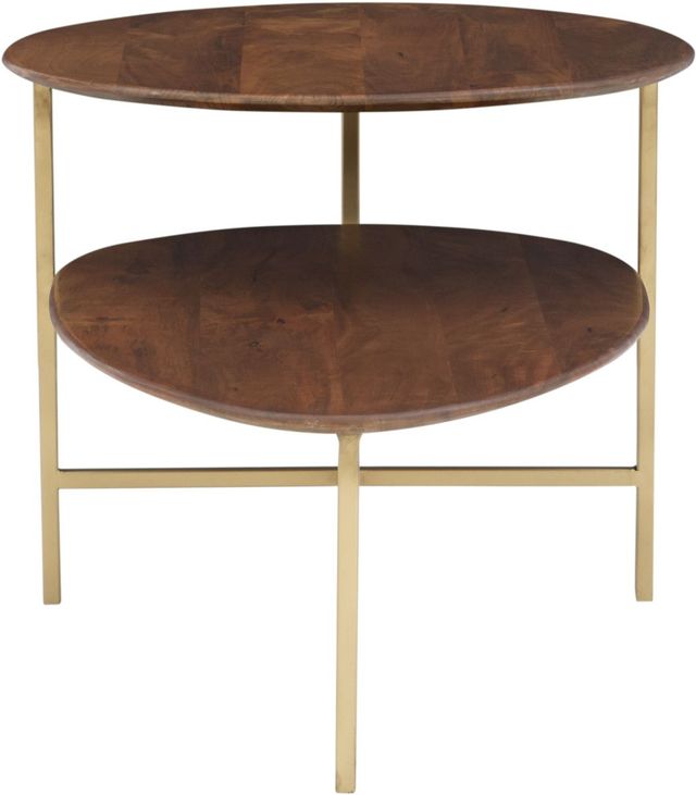 Powell® Tavin Brown Coffee Table with Gold Base-1