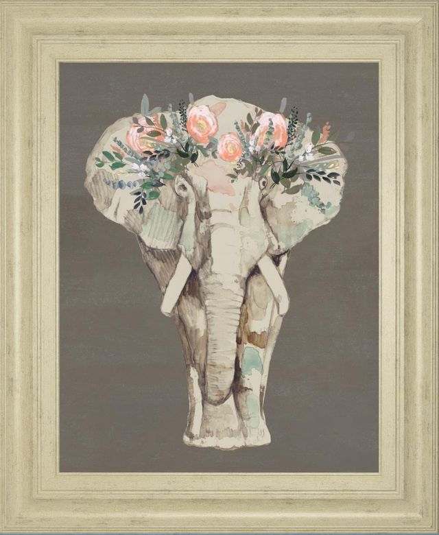 Classy Living Jennifer Goldberger Flower Crown Elephant II 22"W Wall Art-0