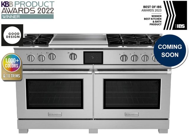 Bluestar® 60" Stainless Steel Pro Style Dual Fuel Range-1