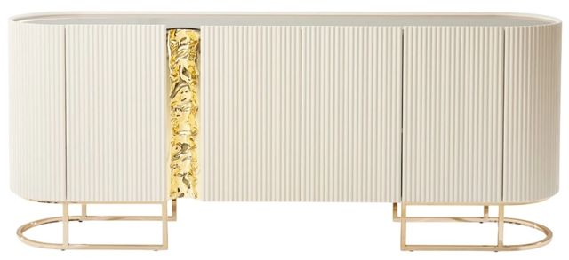 Michael Amini® Lisbon Silken Matte Cream Console Table-1