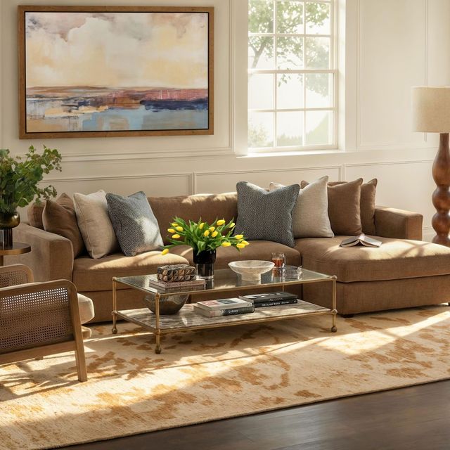 Dovetail Furniture Erica 3-Piece Brown Right-Arm Facing Chaise Sectional Set-1