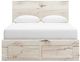 Benchcraft® Lawroy Light Natural Queen Panel Storage Bed-1