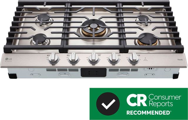 LG Studio 36" EasyClean® Stainless Steel Gas Cooktop-1