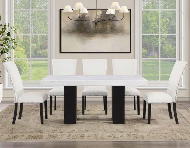 Steve Silver Co. Artemis 7-Piece Black/White 70" Dining Table Set-1