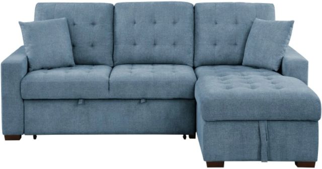 Homelegance® Waitsfield 2-Piece Blue Right-Arm Facing Pull-out Sleeper Sectional and Chaise with Hidden Storage-2