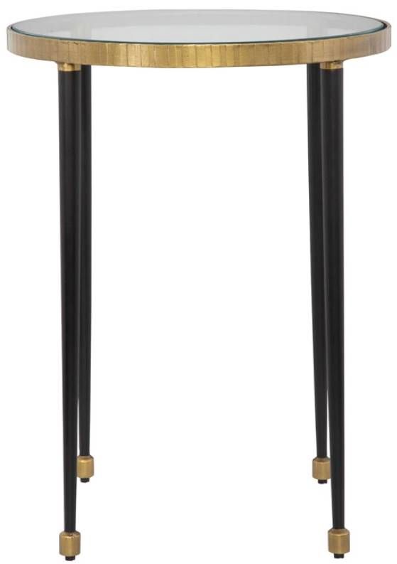 Uttermost® Stiletto Glass Top Side Table with Black Legs-2