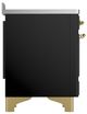 Ilve® Majestic III 48" Glossy Black Pro Style Induction Range with Solid Door and Brass Trim-3