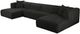 TOV Furniture Tarra 4-Piece Black Fluffy Oversized Modular U-Shape Sectional and Chaise-5