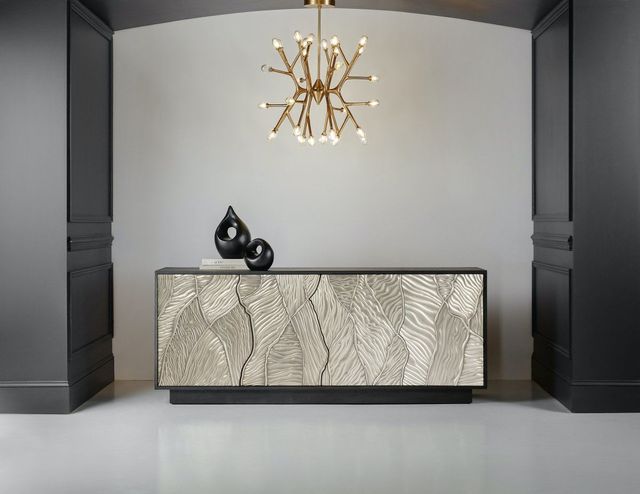Hooker® Furniture Melange Summit Gorge Black/Silver Entertainment Console-4