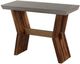 Armen Living Picadilly Gray Rectangle Console Table with Brown Brushed Trestle Base-0