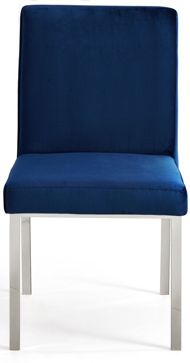 Meridian Furniture Opal Navy/Chrome Velvet Dining Chair-2